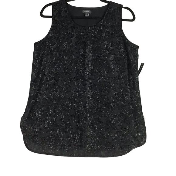 Halogen Women’s Small Black Eyelash Textured Sleeveless Blouse Top - Picture 1 of 15